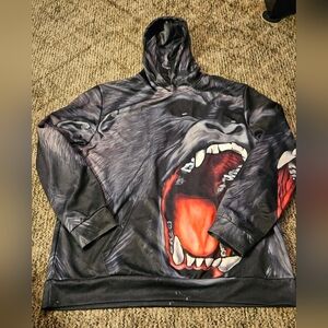 Men's Black Gorilla Graphic Hoodie XL